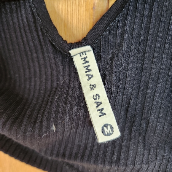 EMMA & SAM Black Strappy Tank Top, Size Medium - Picture 6 of 6